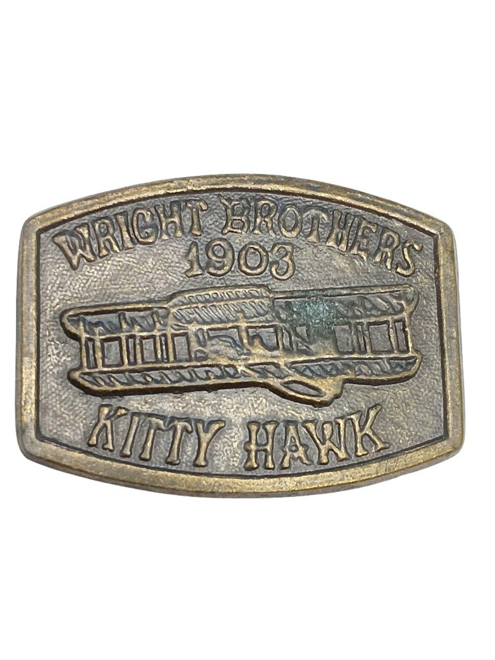 Wright Brothers 1903 First Flight in Kitty Hawk NC Brass Belt Buckle Vintage